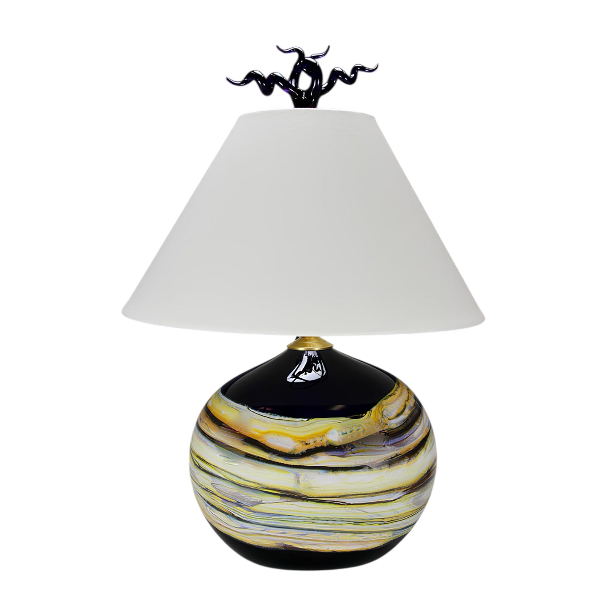 Amethyst Glass Table Lamp - Handcrafted Sculpture Meets Functional Light