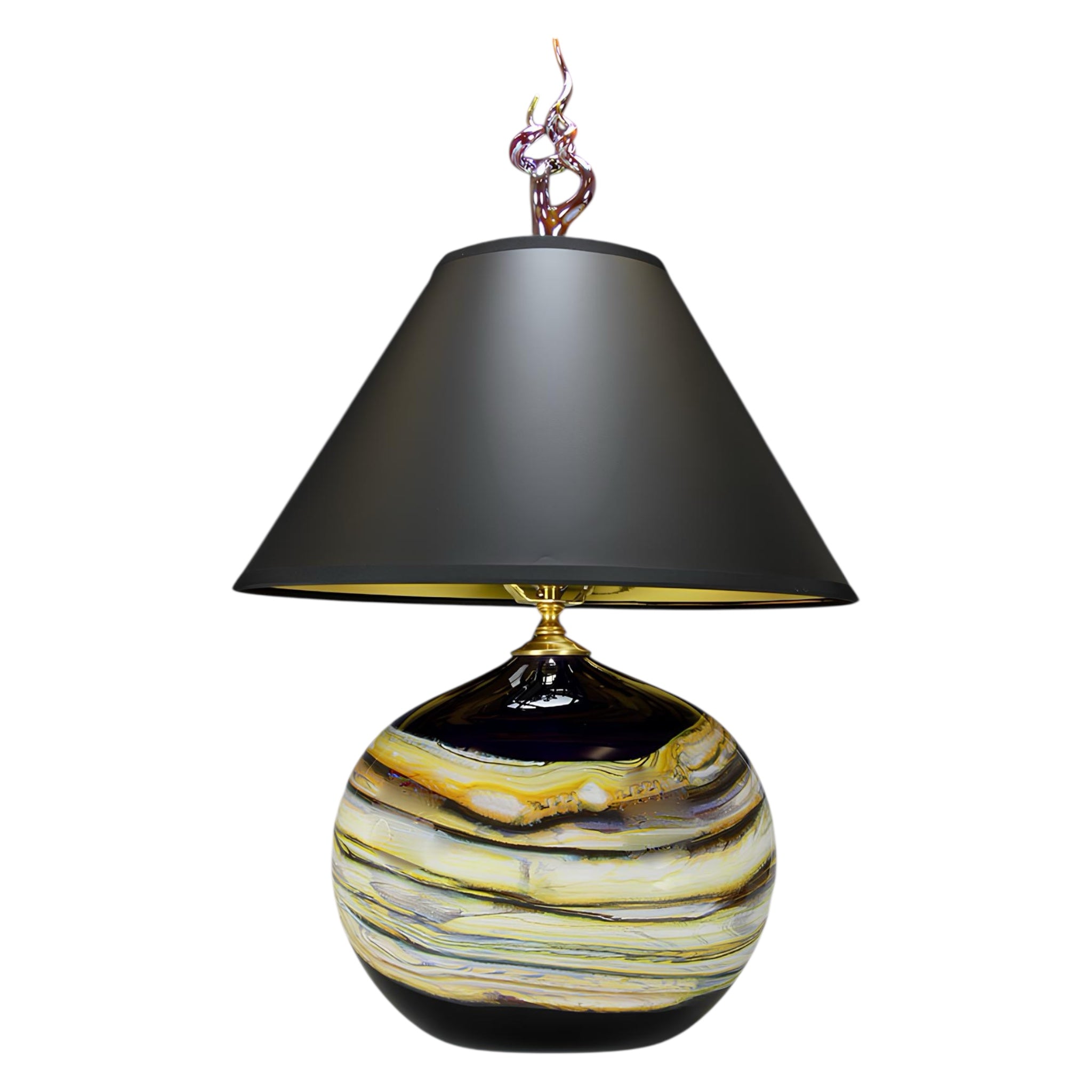 Amethyst Glass Table Lamp - Handcrafted Sculpture Meets Functional Light