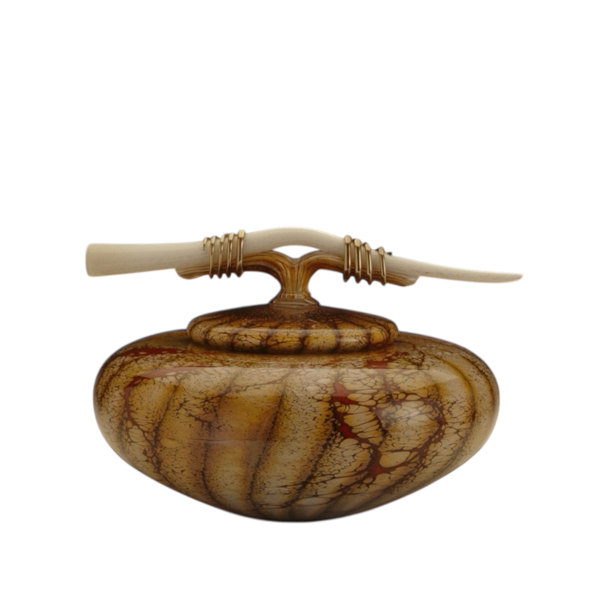 Batik Covered Bowl with Tied Bone Finial