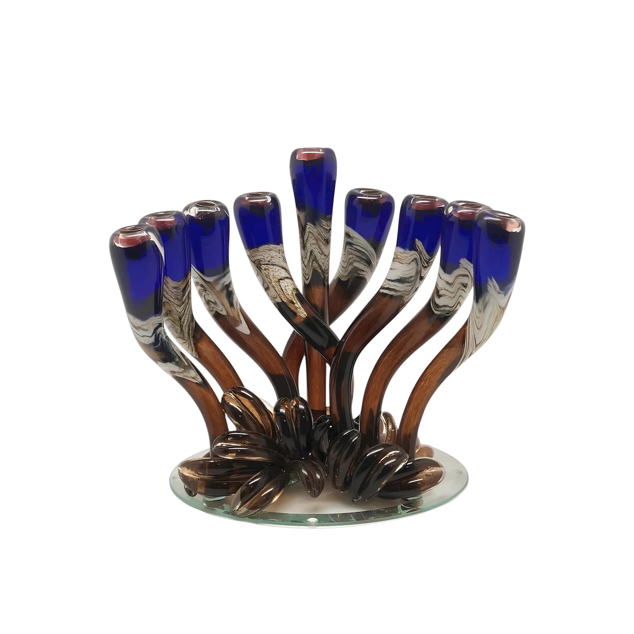 Cobalt Blue Swirly Menorah