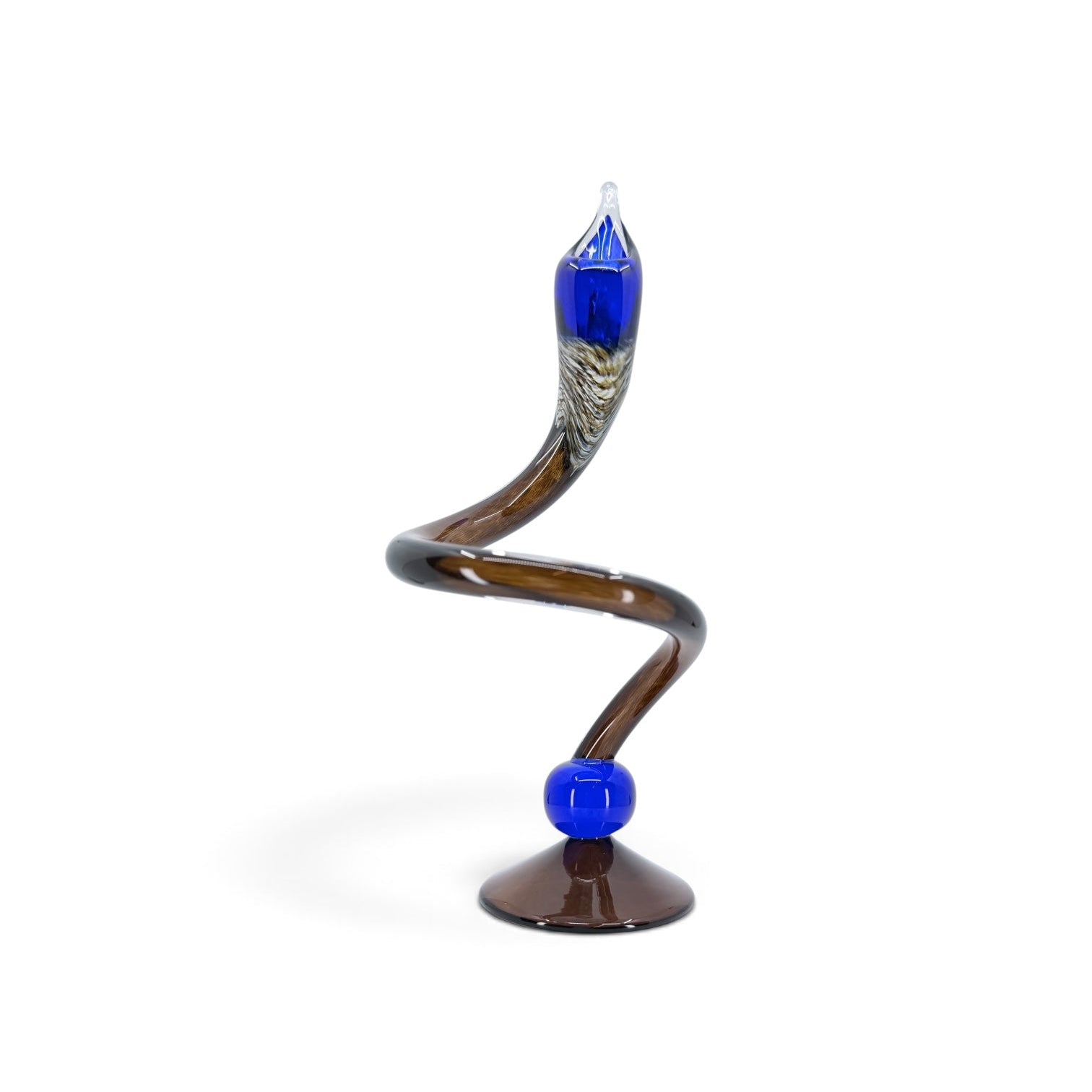 Brown & Cobalt Swirly Candle Stick