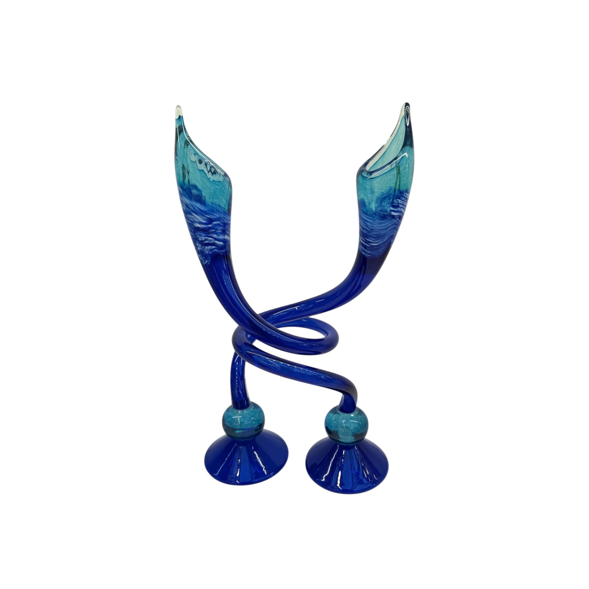 Cyan & Cobalt Swirly Candle Stick