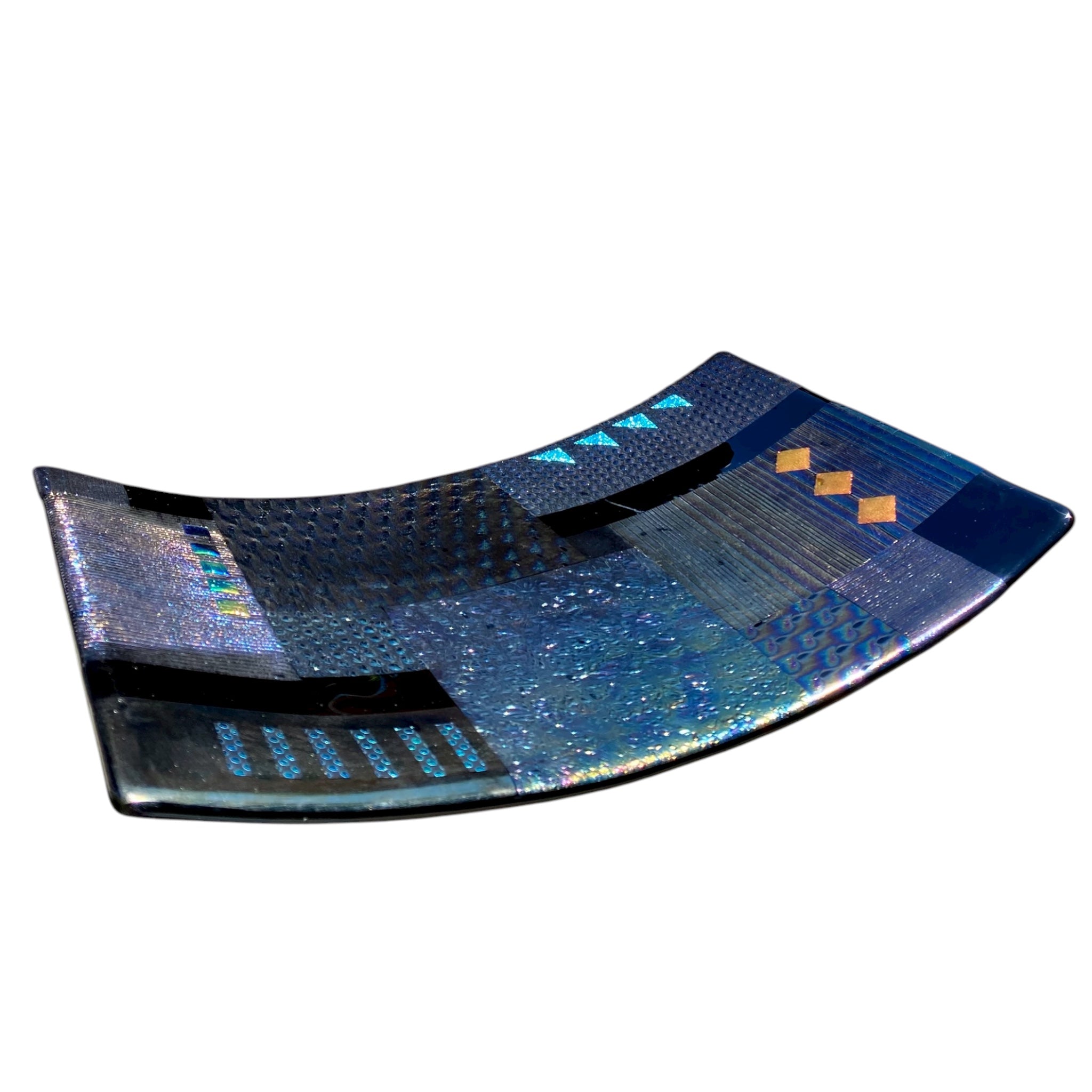 Fused Glass Plate-Geometric Tray