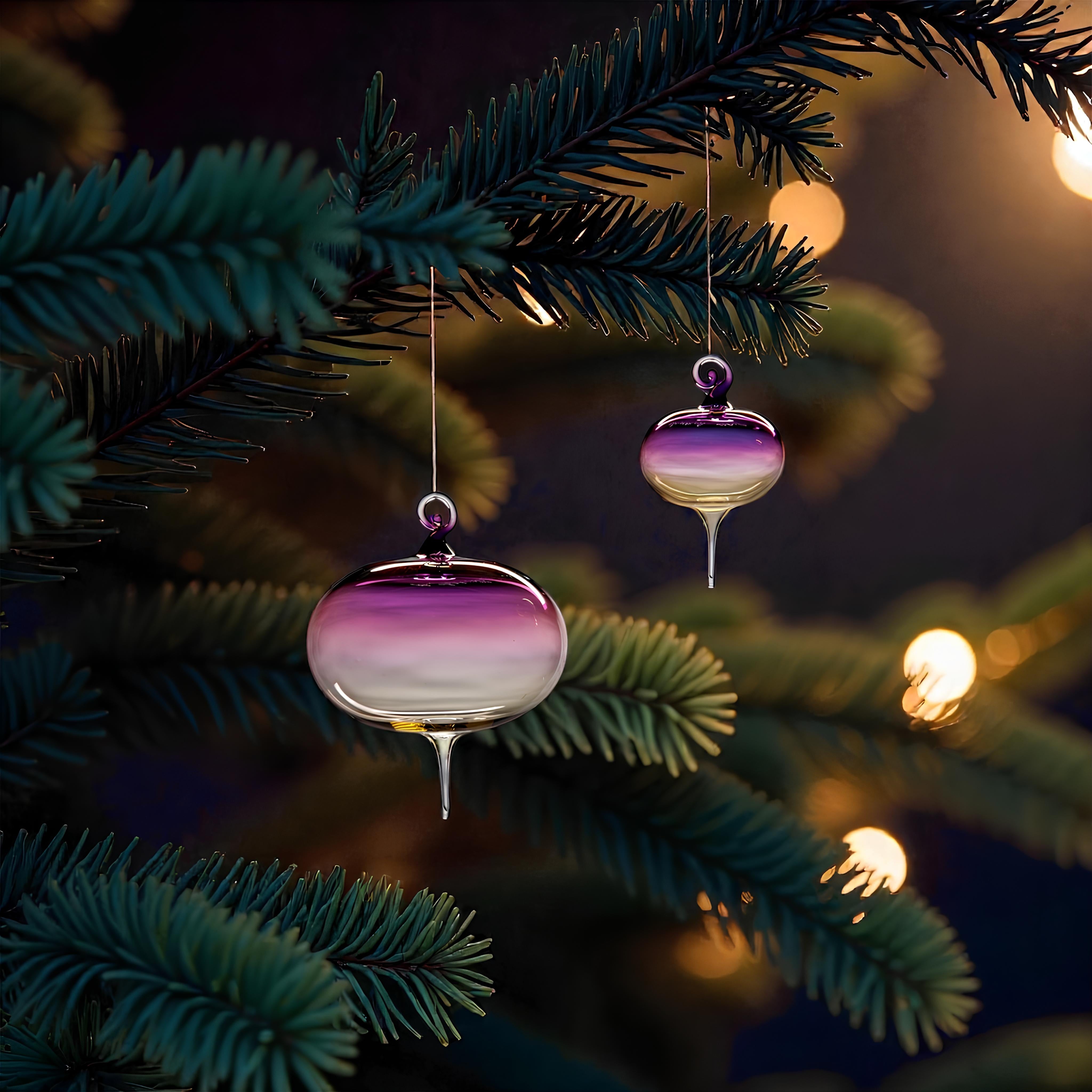 Gold Sunrise Twist Ornament – Hand-Blown Glass Ornament