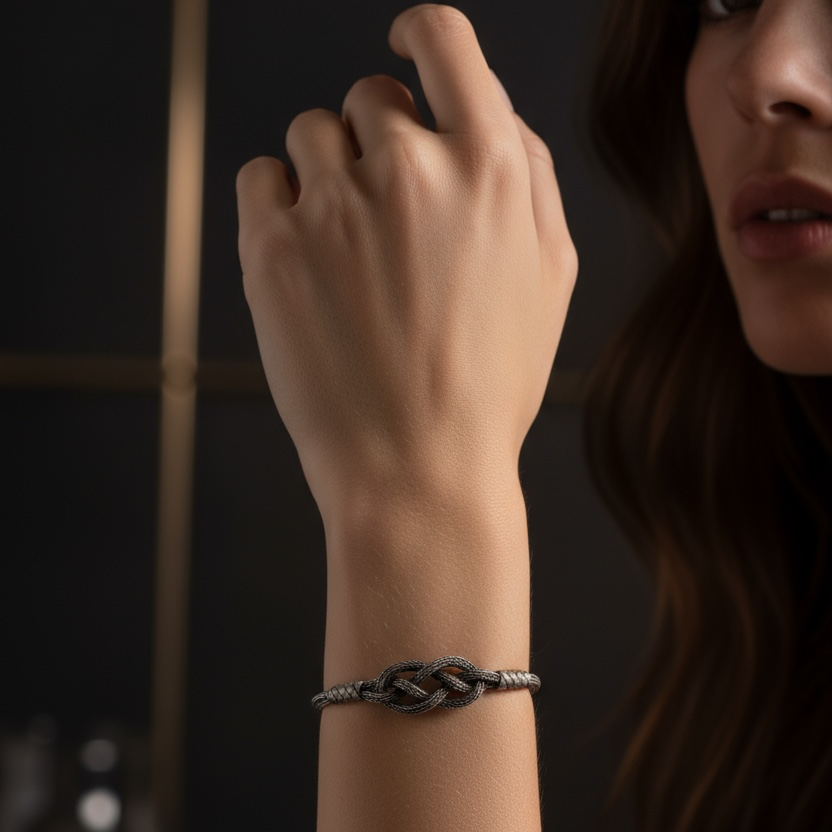 Hand Woven Silver Kazaz Bracelet