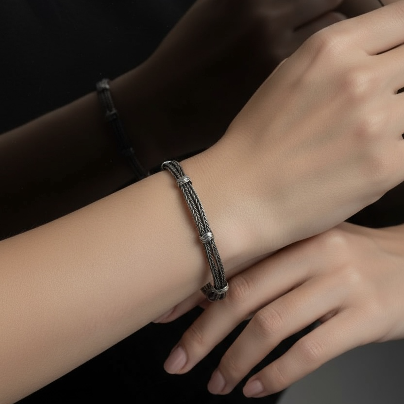 Hand Woven Silver Kazaz Bracelet