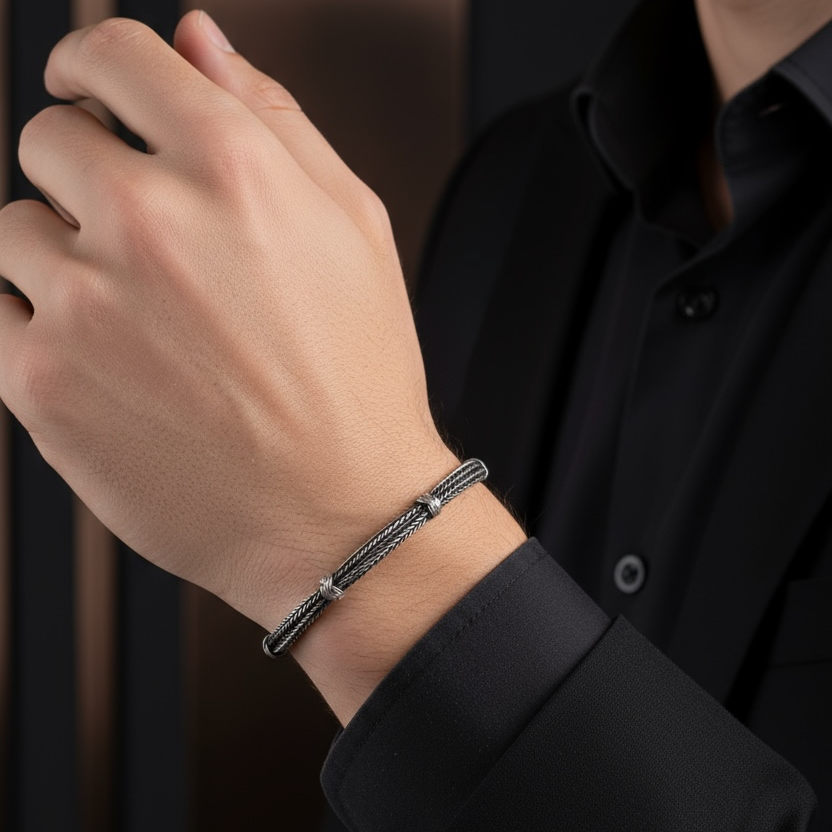 Hand Woven Silver Kazaz Bracelet