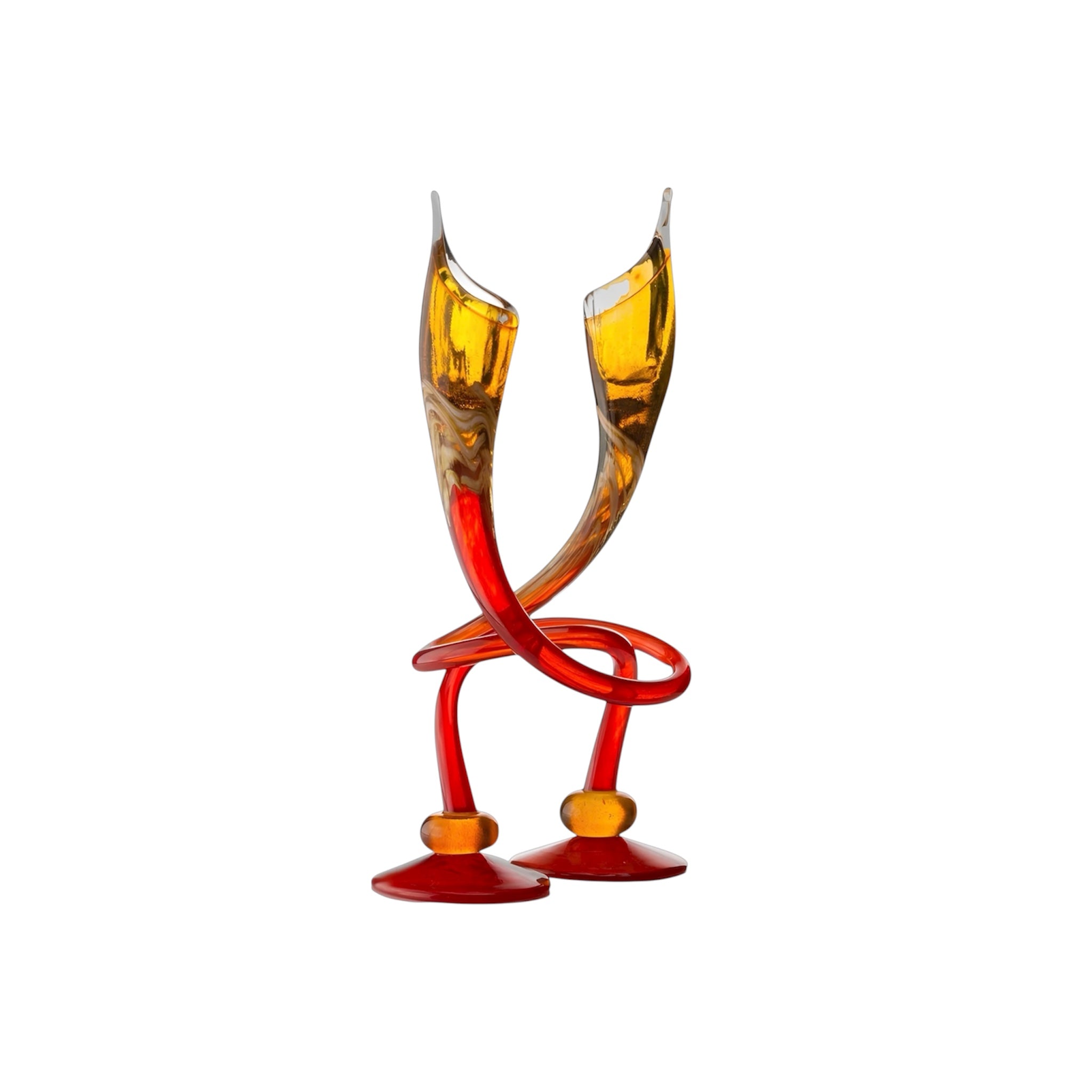 Orange Swirly Candle Sticks