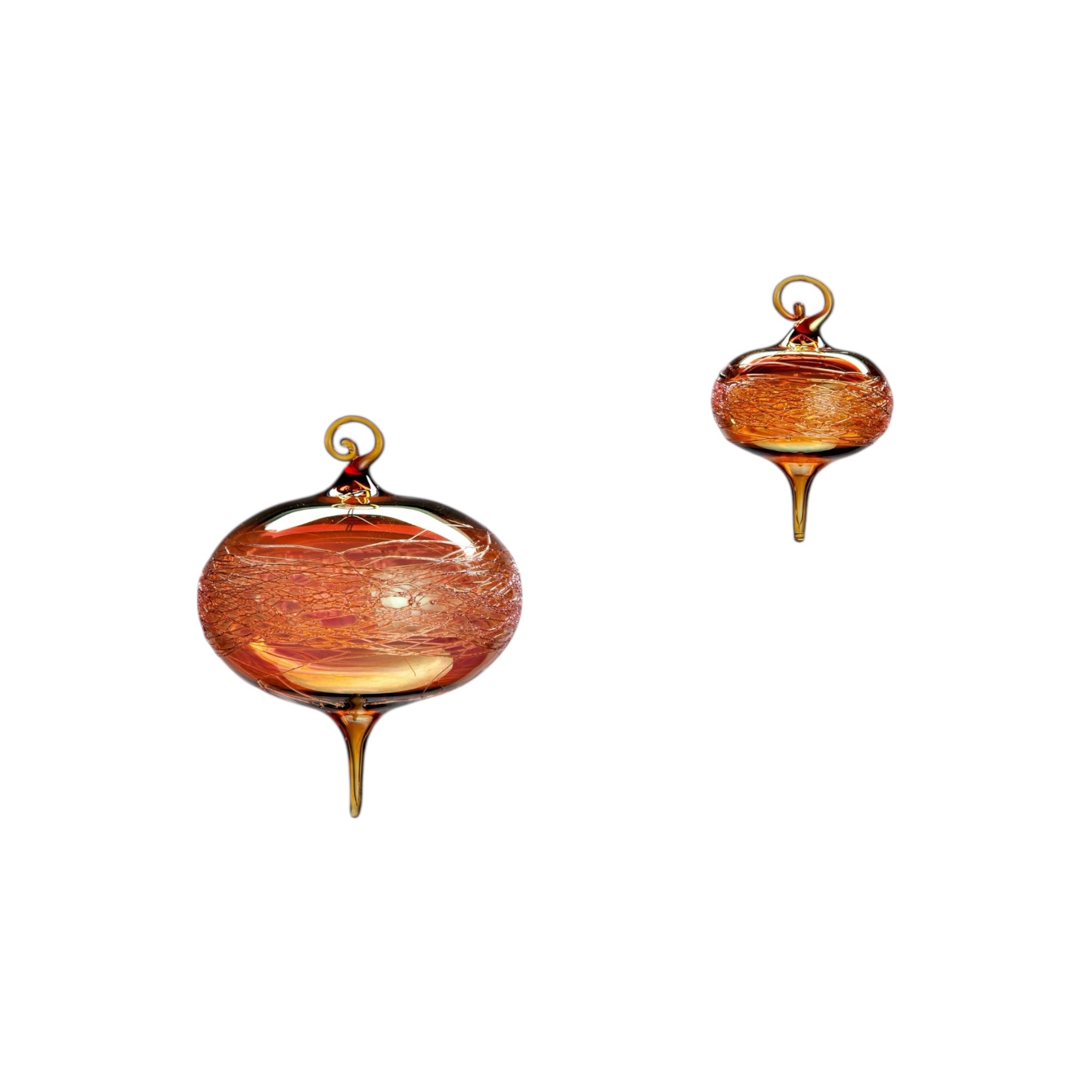 Gold Honey Amber Wrap Twist Ornament – Hand-Blown Glass Ornament