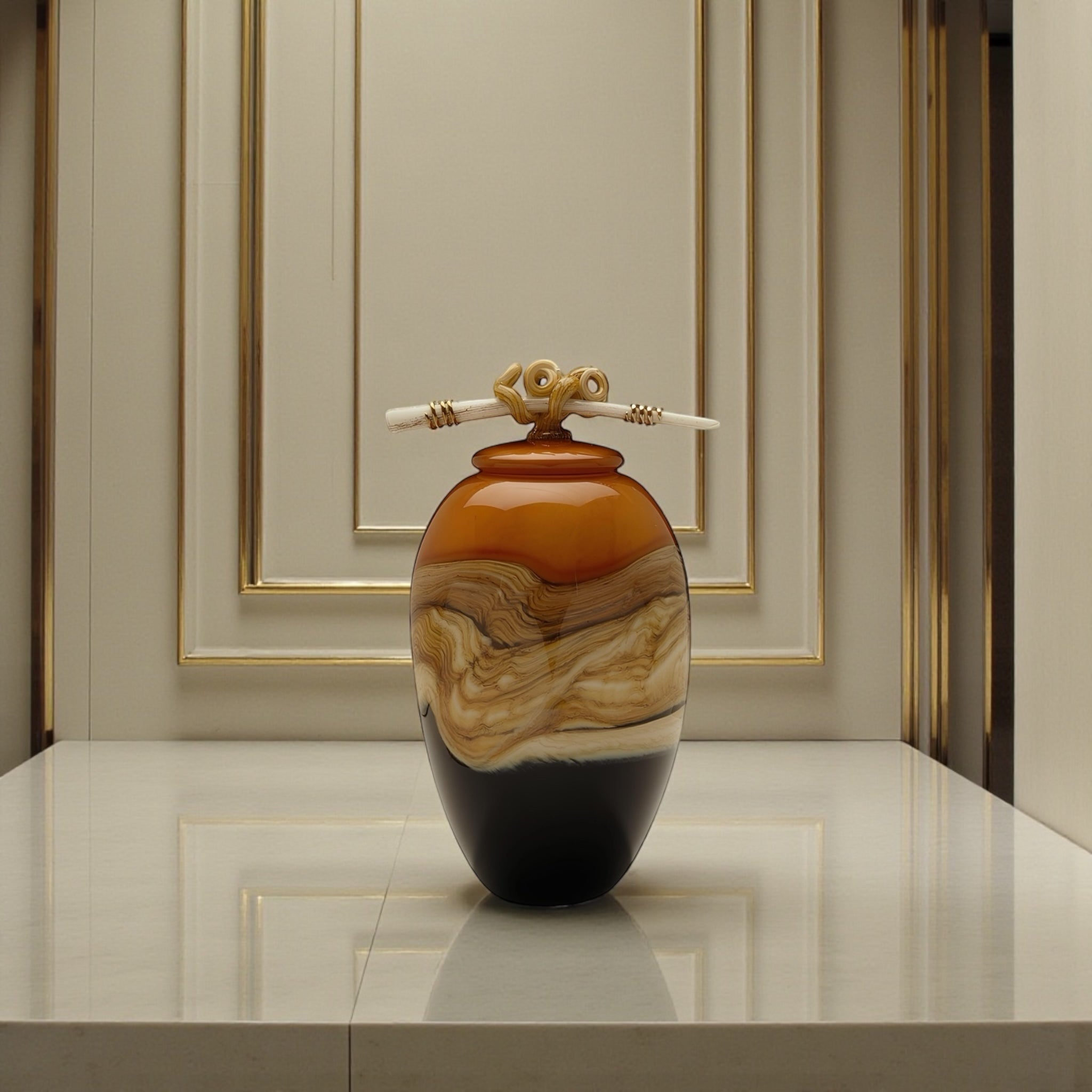 Tangerine Strata Jar