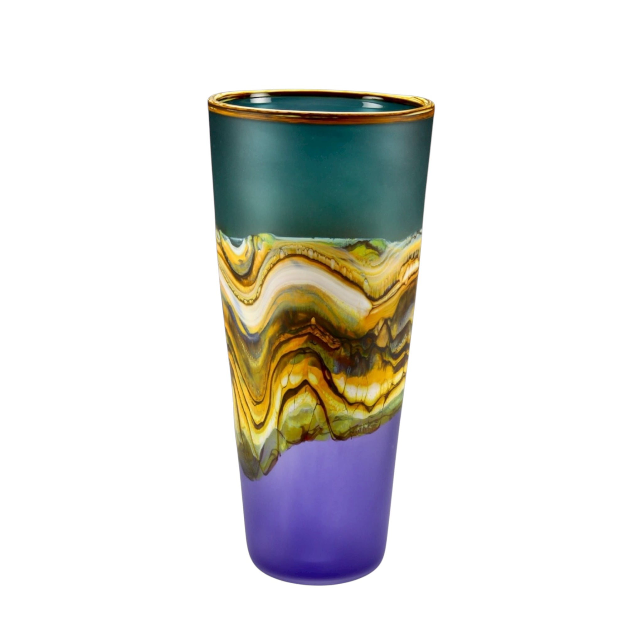 Translucent Strata Cone in sage and amethyst