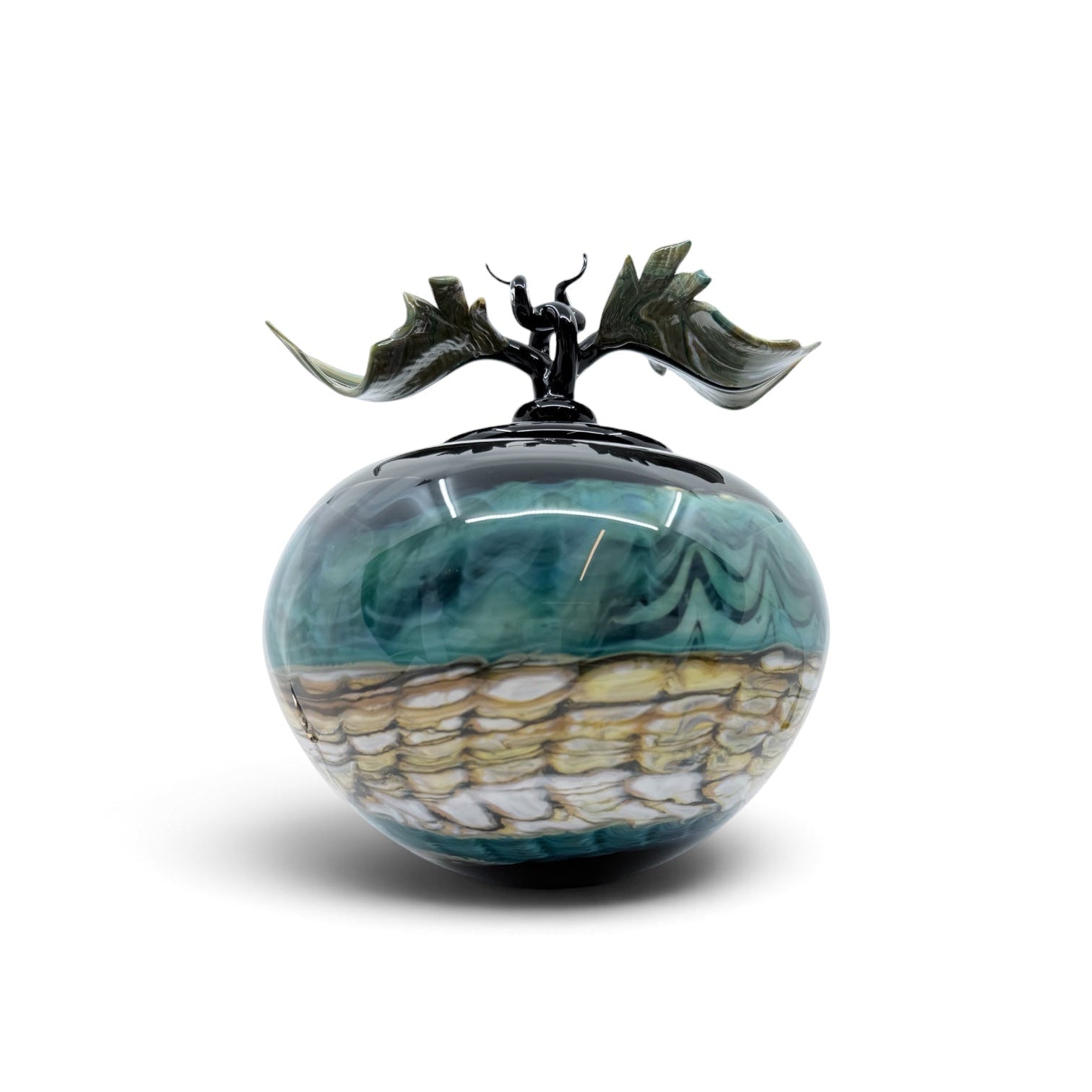 Black Opal with Turquoise Covered Bowl