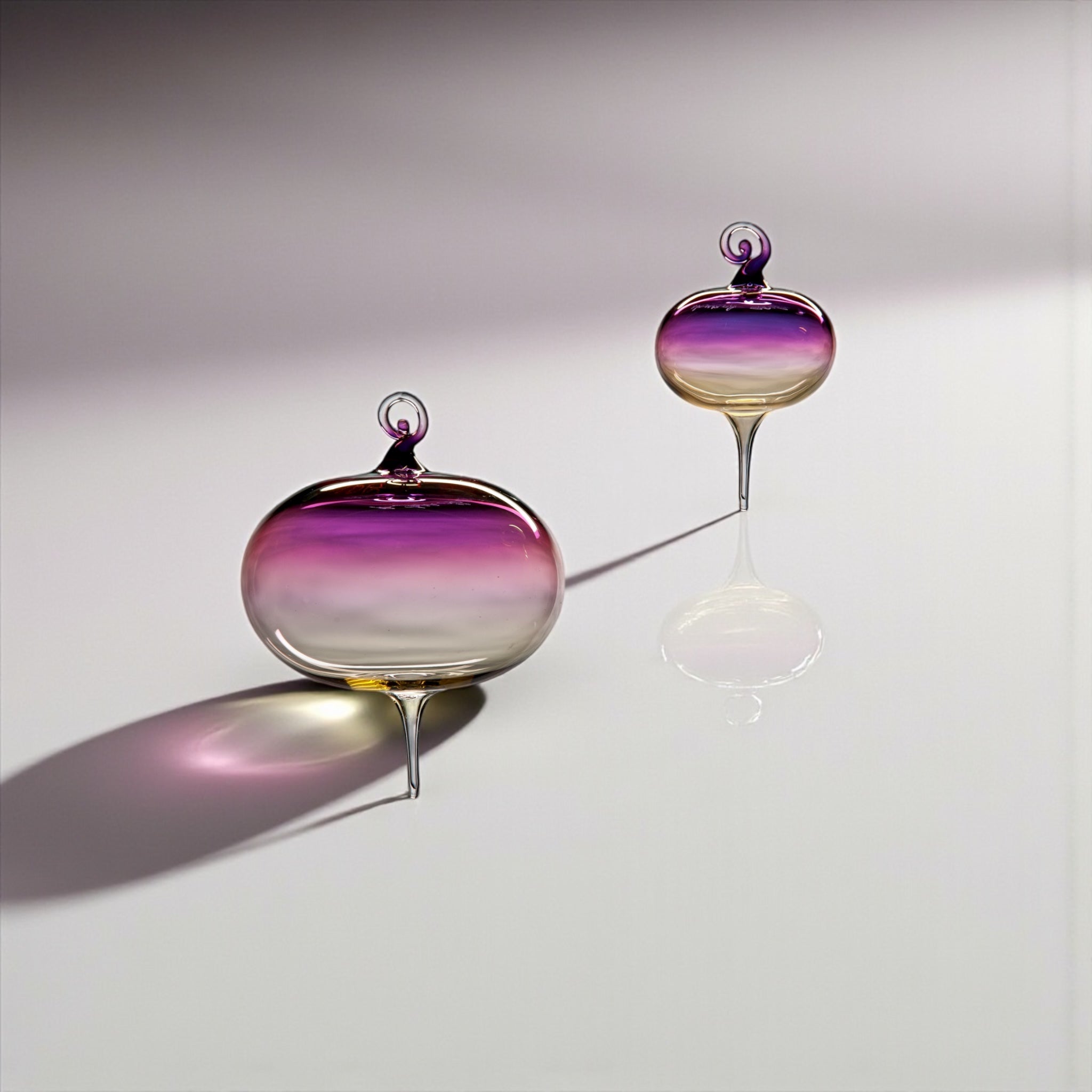 Gold Sunrise Twist Ornament – Hand-Blown Glass Ornament