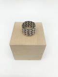 Hand Woven Silver Kazaz Ring Two-Tone Valentine's day gift