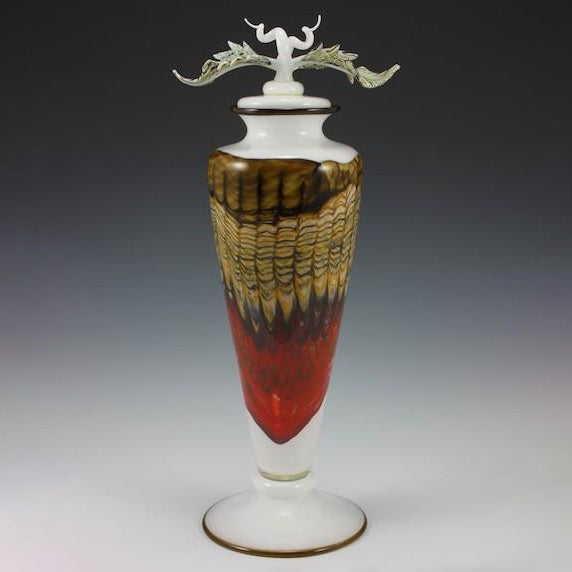 Opal Footed Vessel with Avian Finial