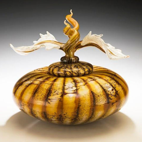 Batik Covered Bowl with Avian Finial