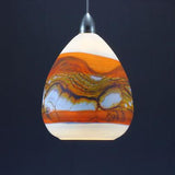 Teardrop Strata Pendant in White Opal with Tangerine