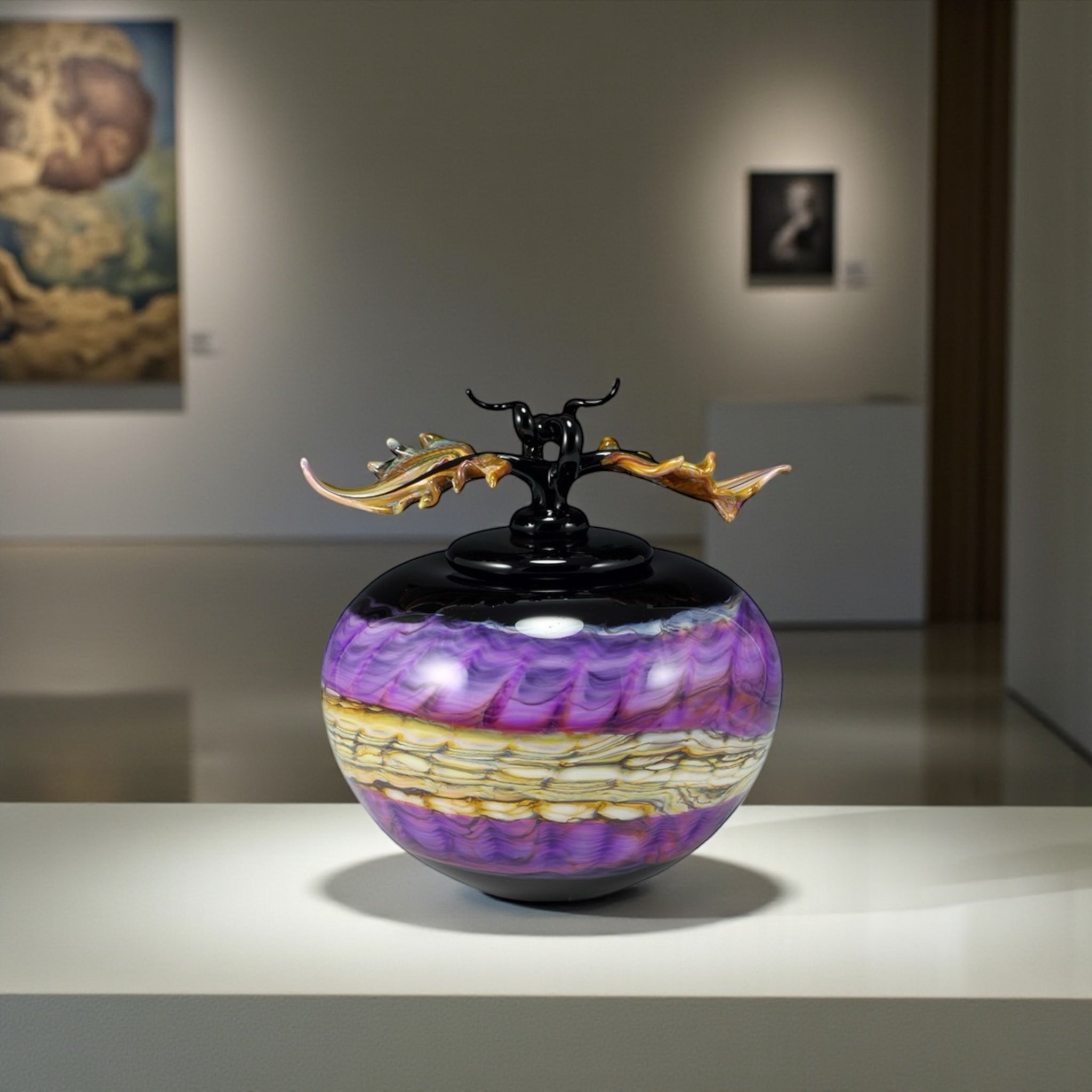 Amethyst Opal Covered Sphere with Avian Finial