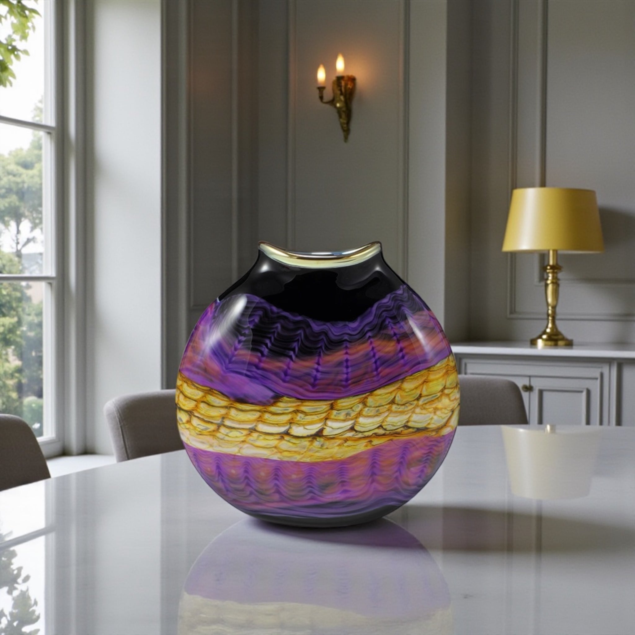 Amethyst Opal Flatten Vessel