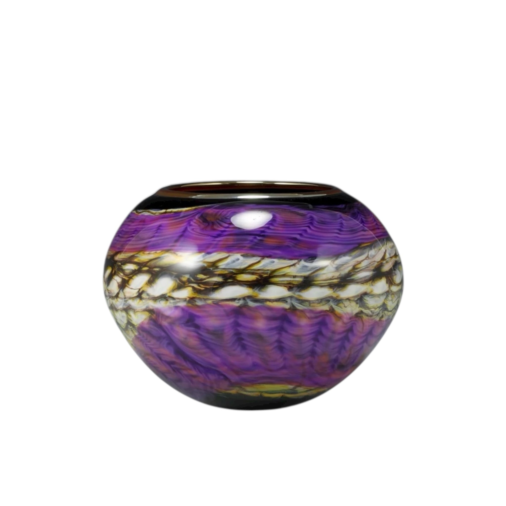 Amethyst Opal Open Bowl with Metallic Lip