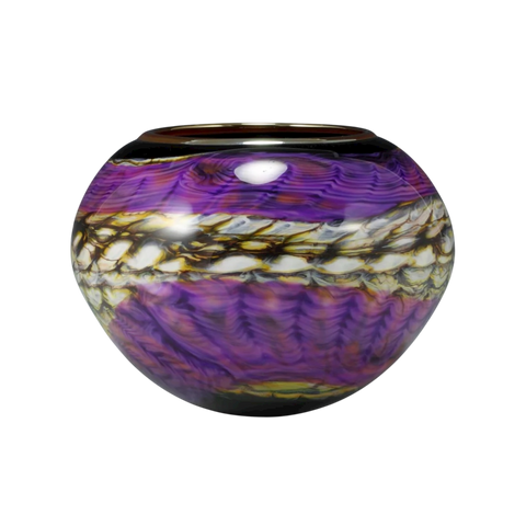 Amethyst Opal Open Bowl with Metallic Lip