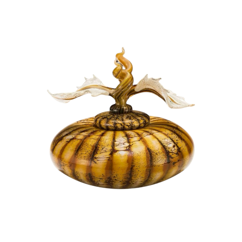 Batik Covered Bowl with Avian Finial