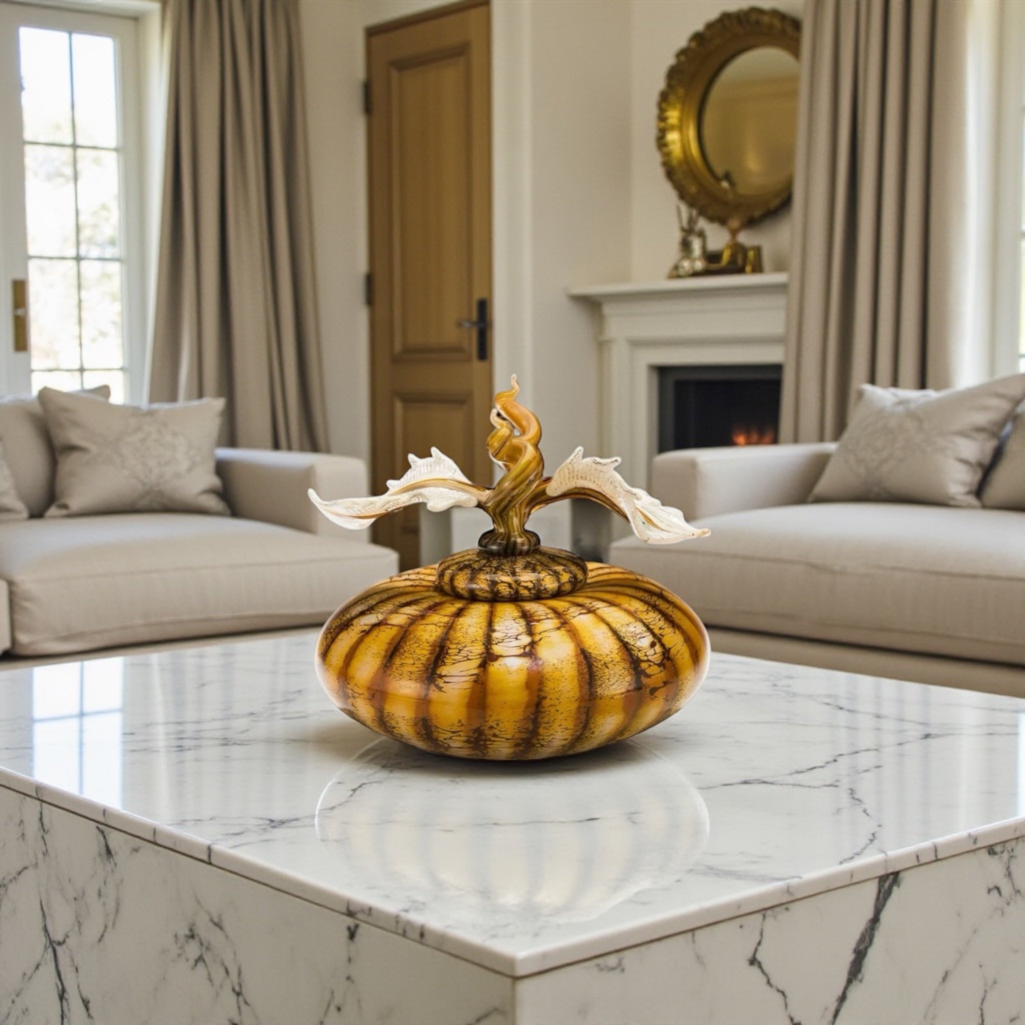Batik Covered Bowl with Avian Finial