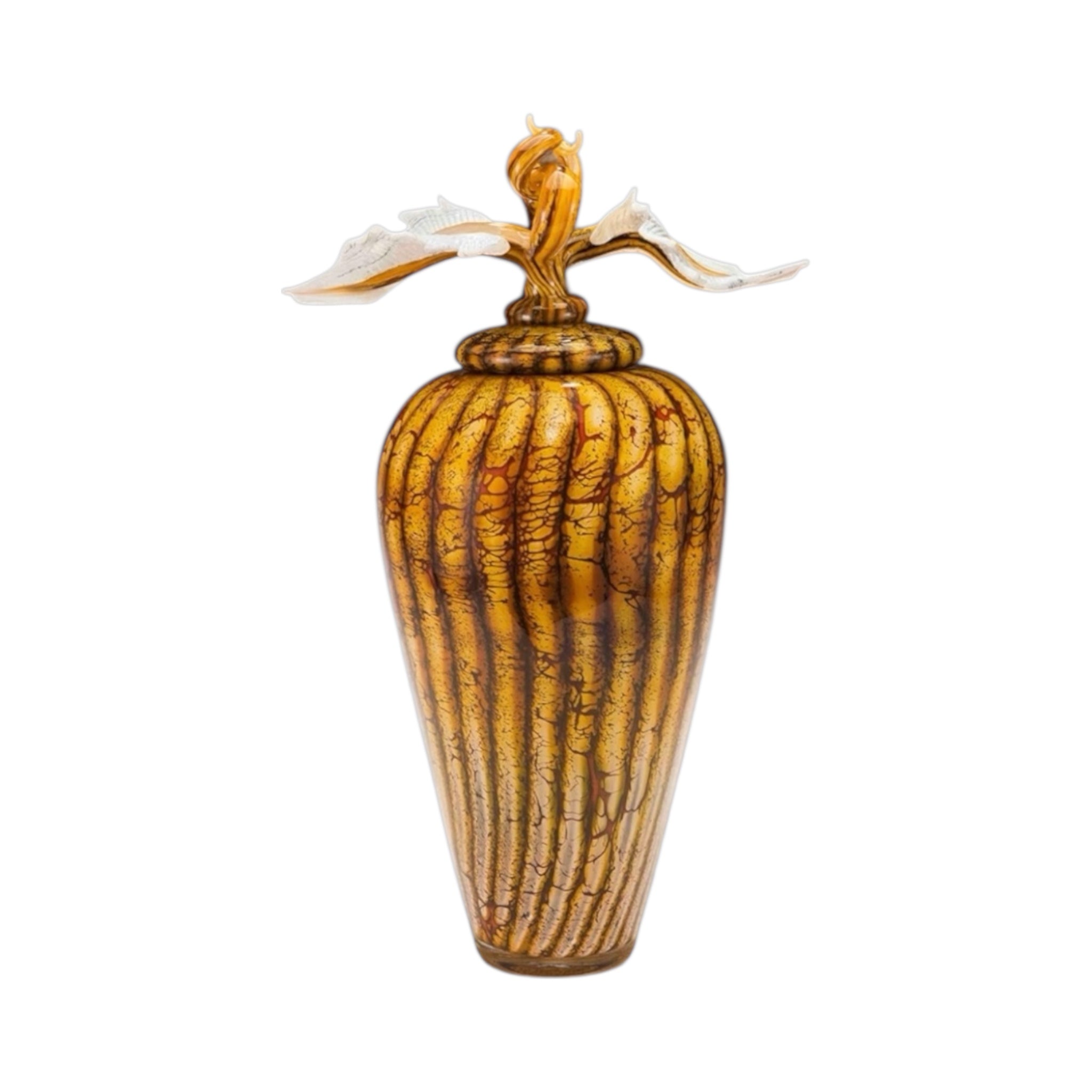 Batik Covered Jar with Avian Finial