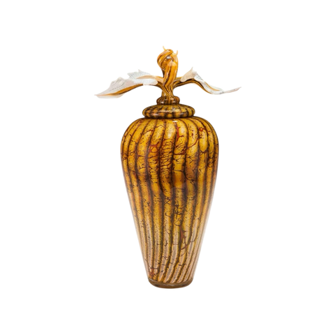 Batik Covered Jar with Avian Finial