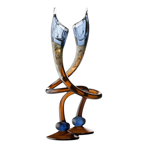 Brown and Blue Swirly Candle Stick