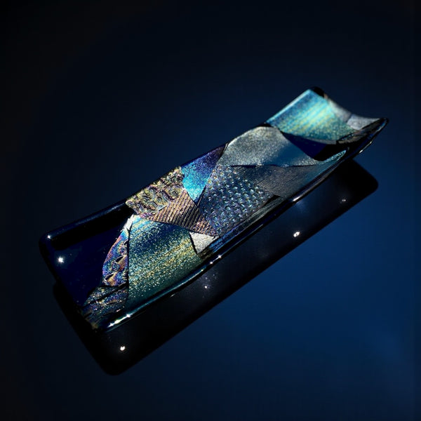 Fused Glass Plate-Chaos Sushi Tray
