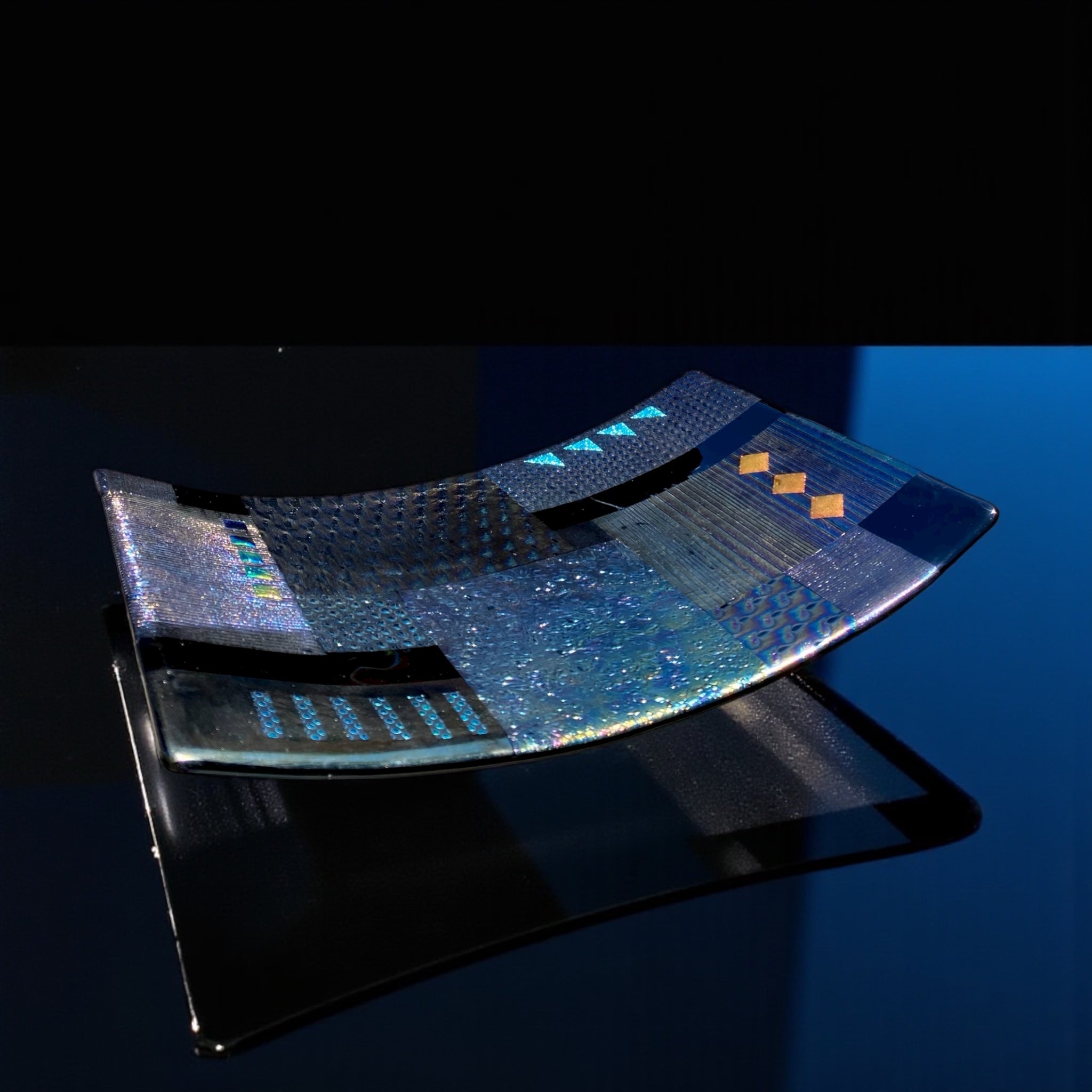 Fused Glass Plate-Geometric Tray