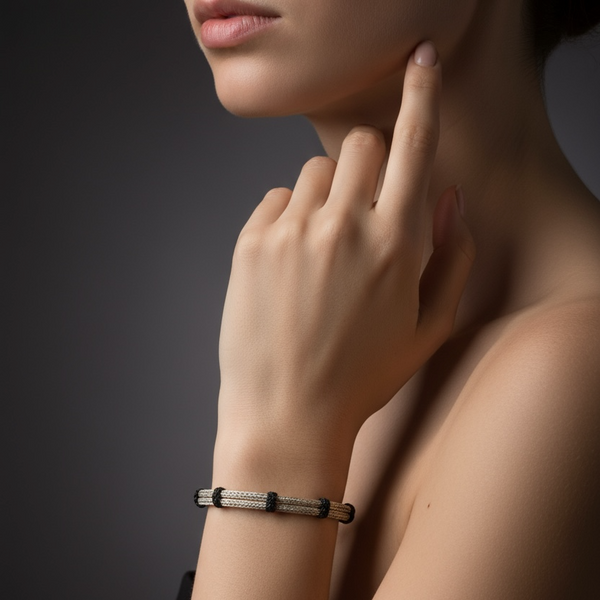 Hand Woven Silver Kazaz Bracelet