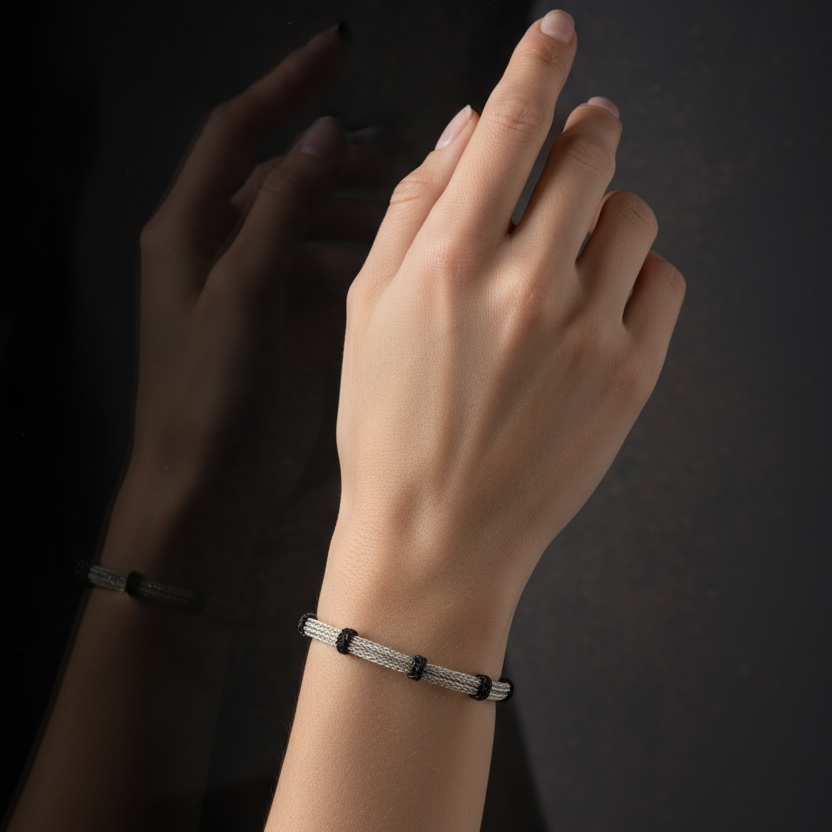 Hand Woven Silver Kazaz Bracelet