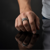 Hand Woven Silver Kazaz Dark Ring