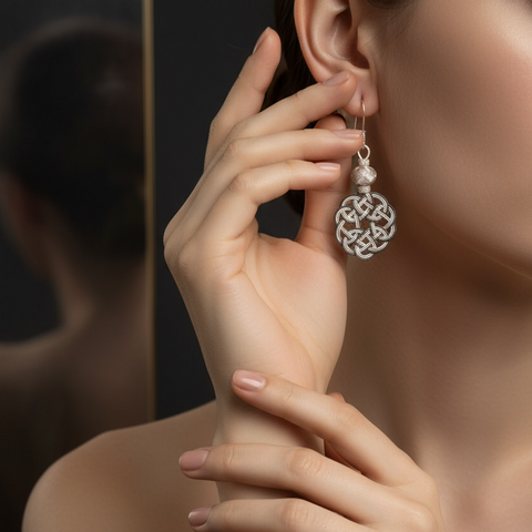 Hand Woven Silver Kazaz Earring