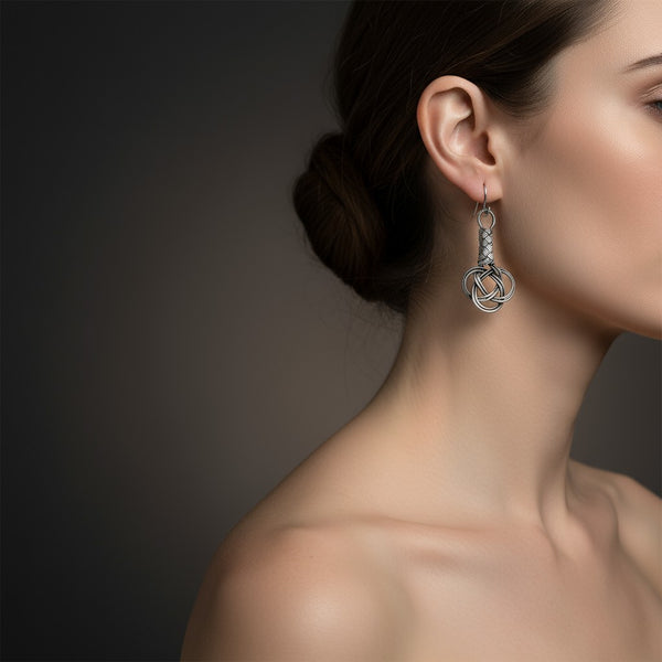 Hand Woven Silver Kazaz Earring