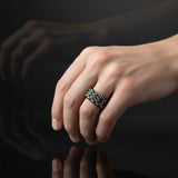 Hand Woven Silver Kazaz Two-Tone Ring