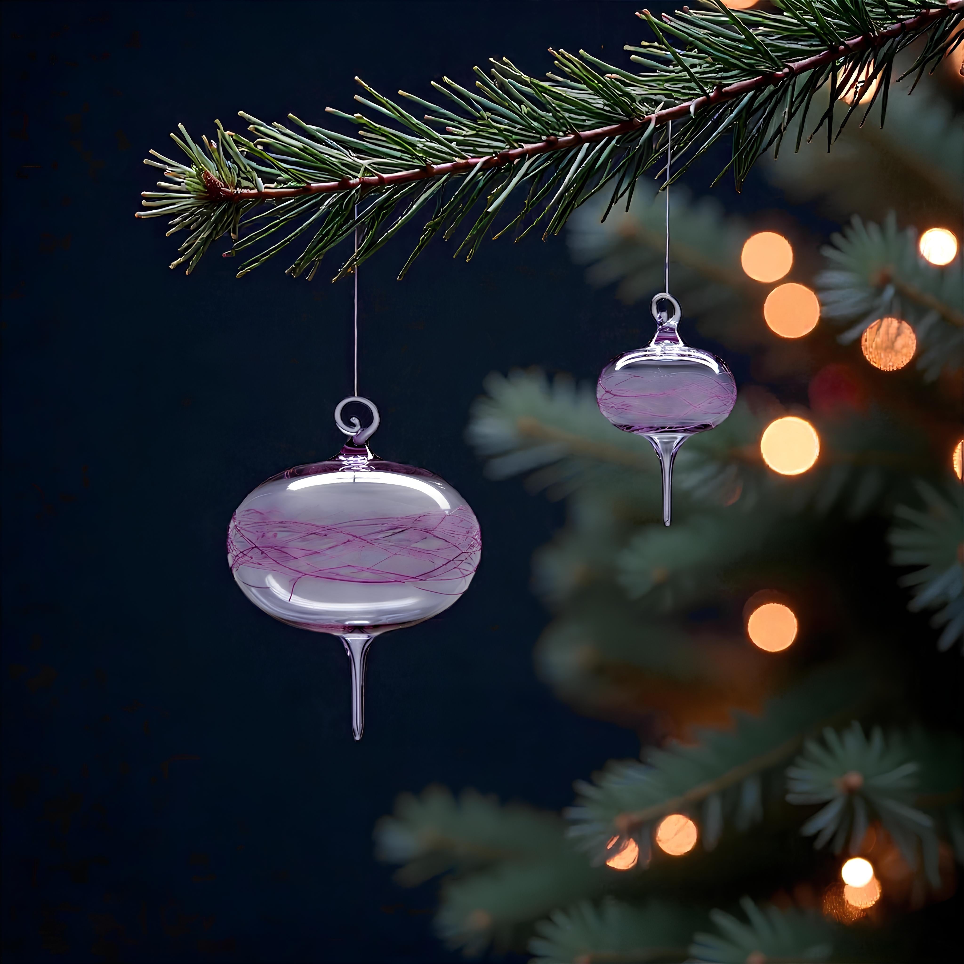 Lavender Twist Ornament – Hand-Blown Glass Ornament