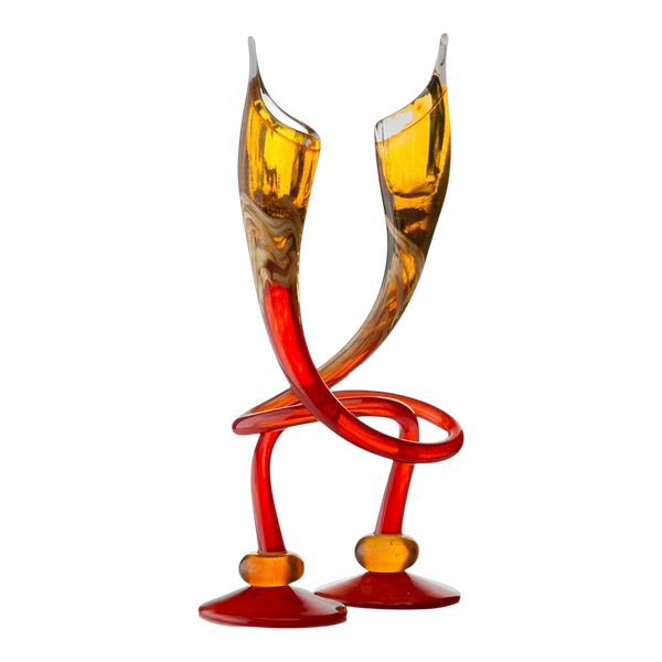 Orange Swirly Candle Sticks