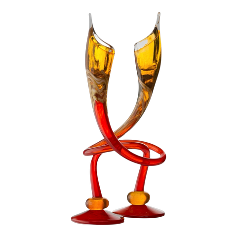 Orange Swirly Candle Sticks