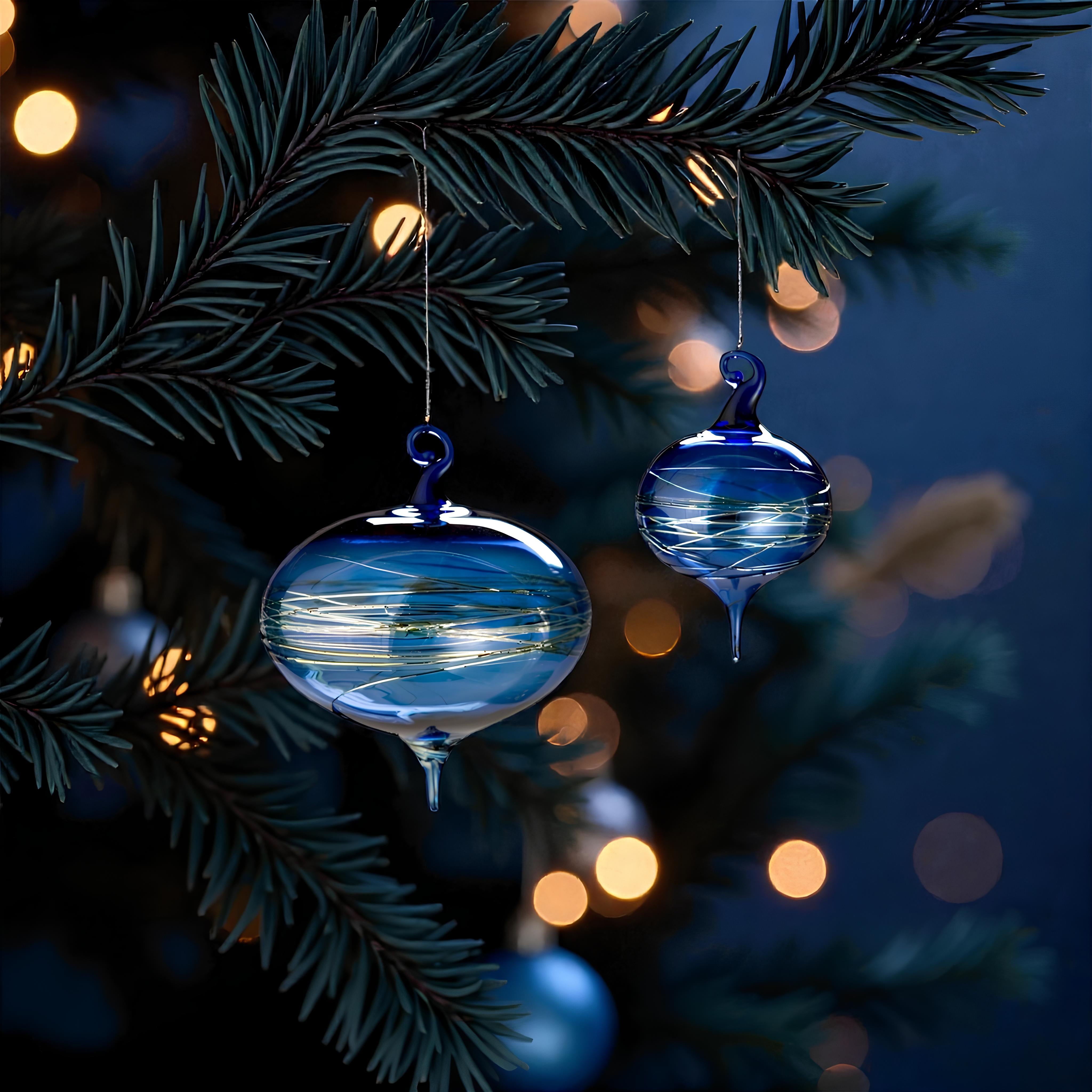 Pacifica Spiral Ornament – Hand-Blown Glass Ornament