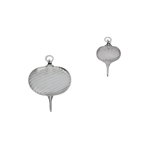 Clear Optic Twist Ornament – Hand-Blown Glass Ornament