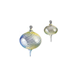 Silver Moon Stone Spiral Ornament – Hand-Blown Glass Ornament