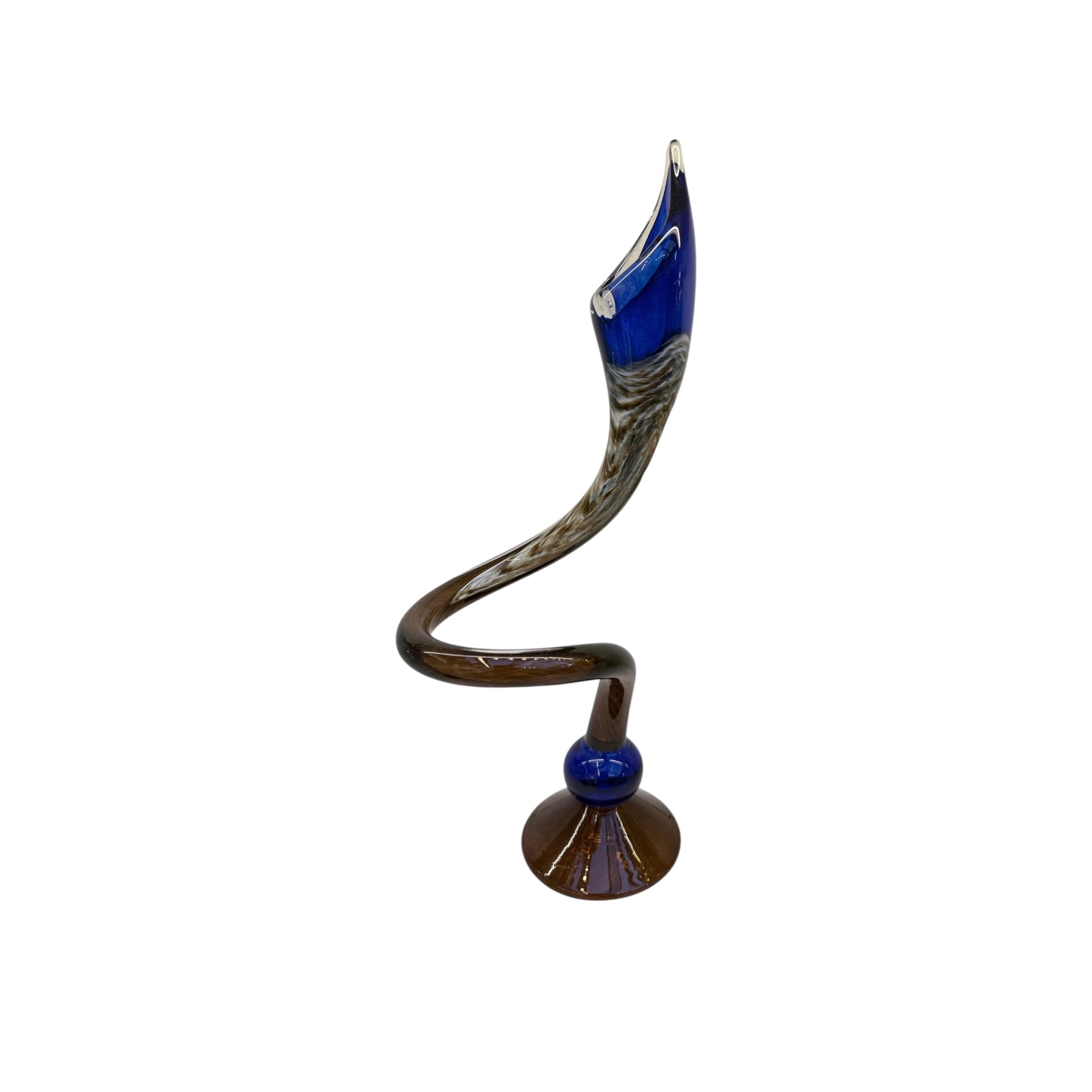 Brown & Cobalt Swirly Candle Stick