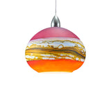 Round Strata Pendant in Ruby & Tangerine