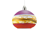 Round Strata Pendant in Ruby & Tangerine