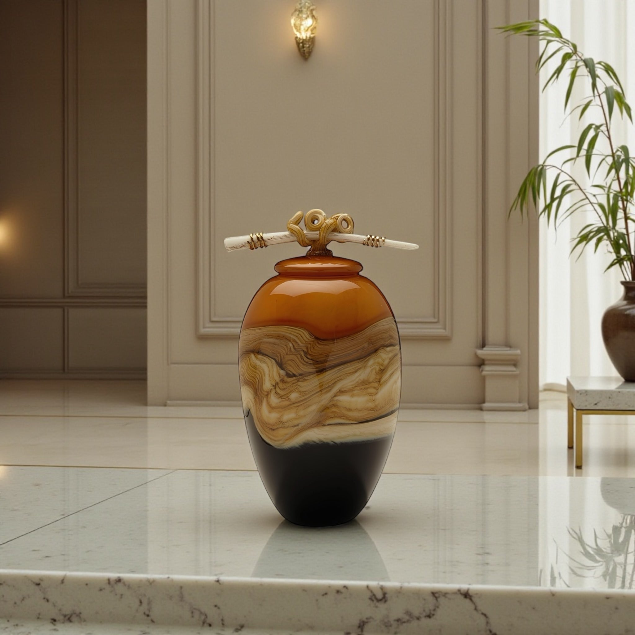 Tangerine Strata Jar