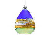 Teardrop Strata Pendant in Cobalt & Sage