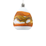 Teardrop Strata Pendant in White Opal with Tangerine